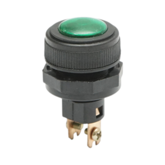 Indicator luminos verde 12V/10A–24V/5A cu 2 pini universal