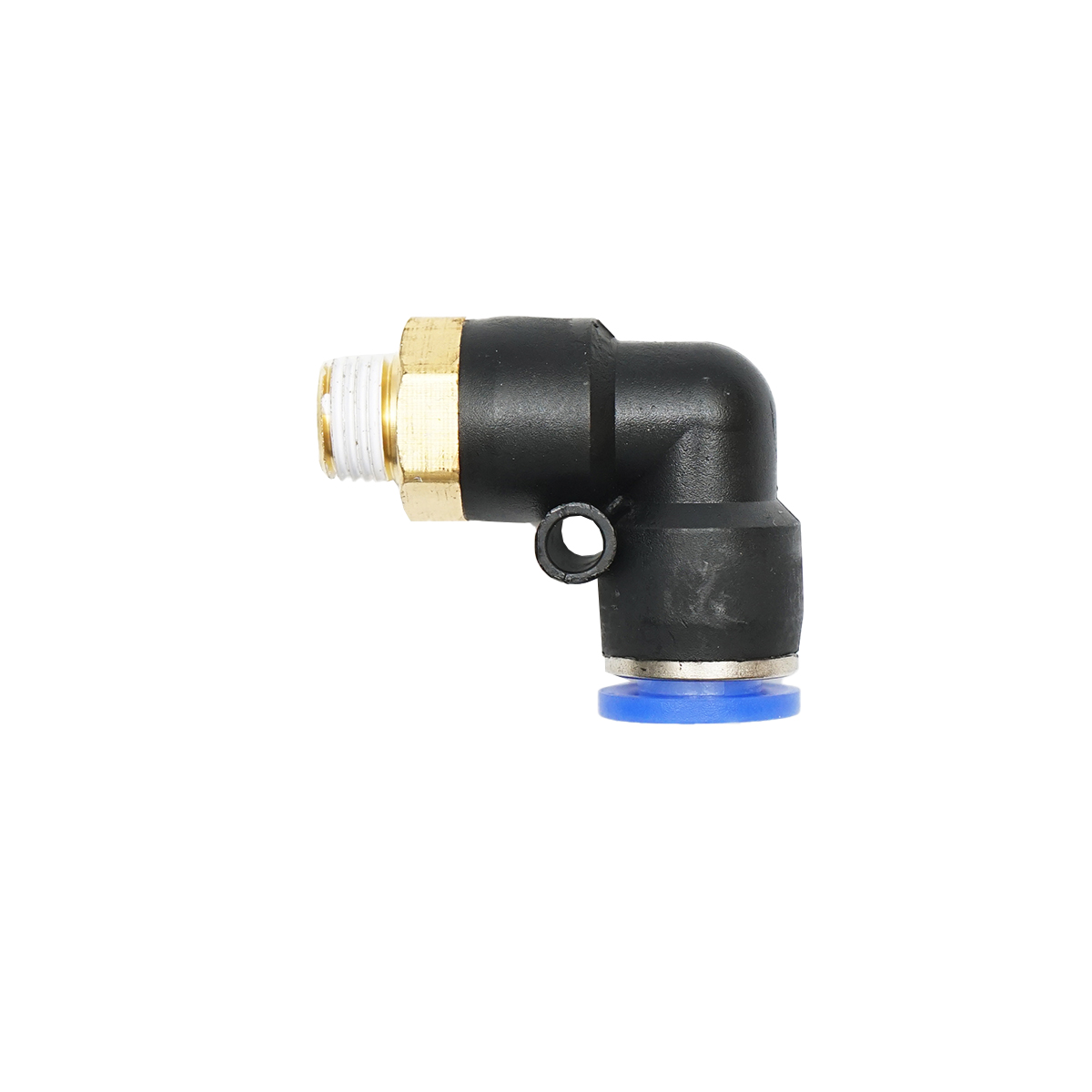 Mufa reductie rapida cotita din plastic pentru furtun fi 8mm si filet metalic 1/8