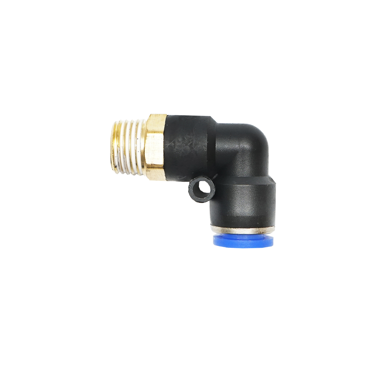 Mufa reductie rapida cotita din plastic pentru furtun fi 8mm si filet metalic 1/4