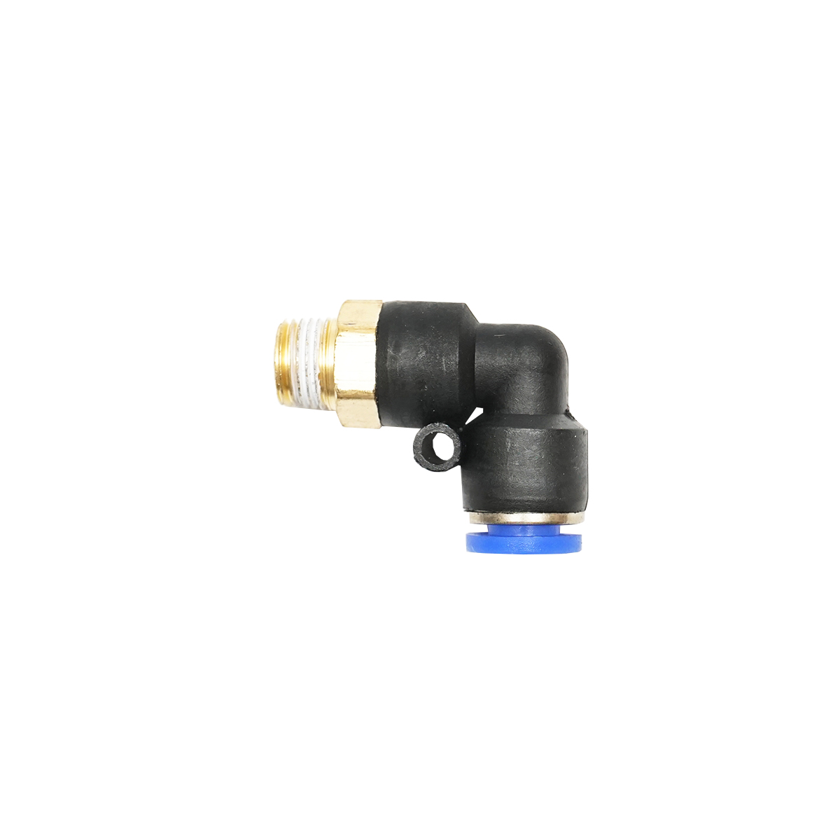 Mufa reductie rapida cotita din plastic pentru furtun fi 6mm si filet metalic 1/8