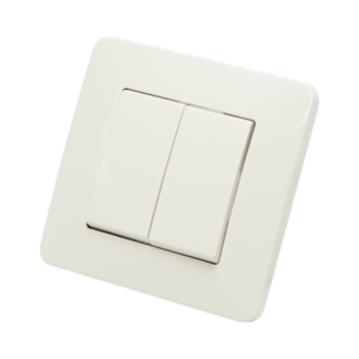 Intrerupator dublu cap scara alb incastrat 220V, 10AX, PC 80x80mm