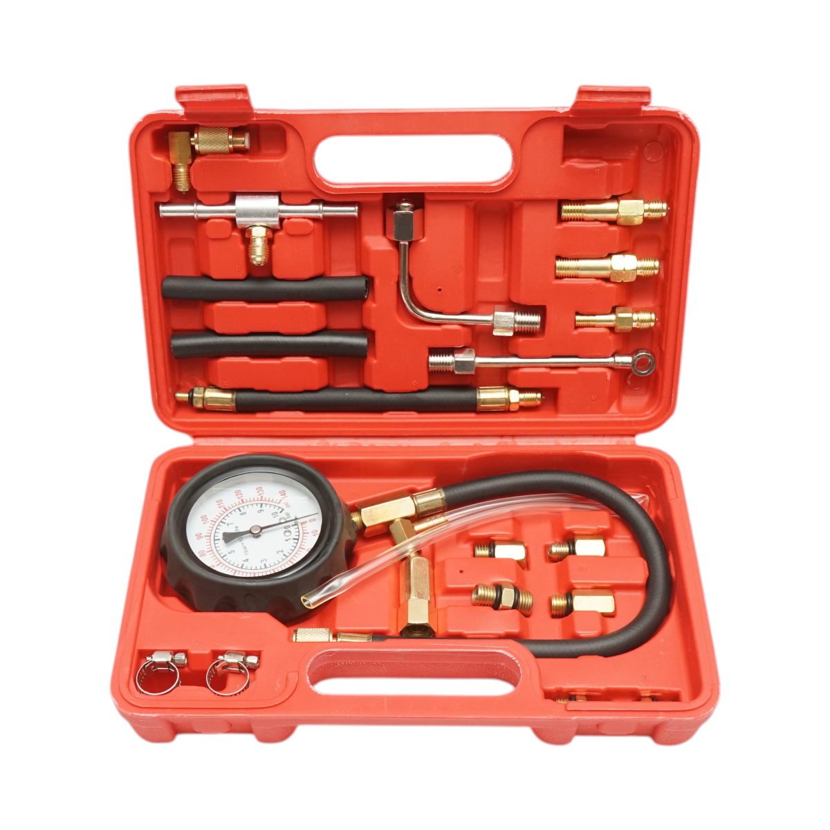 Trusa tester presiune sistem injectie benzina 0-10 bar 20 piese