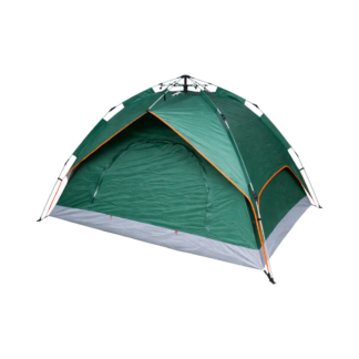 Cort camping 2 persoane verde pliabil automat pop-up 2 intrari, impermeabil cu protectie UV si plasa anti-insecte 200x200x145cm
