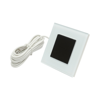 Termostat WiFi incalzire in pardoseala si boiler, afisaj digital, senzor extern, rama sticla alba 86x86mm