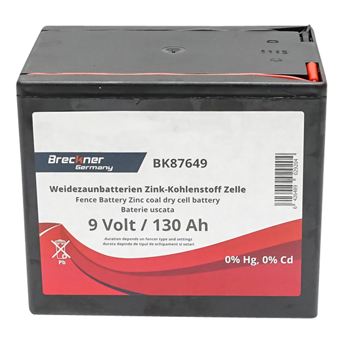 Baterie uscata (nereincarcabila) 9V 130Ah pentru gard electric Breckner Germany