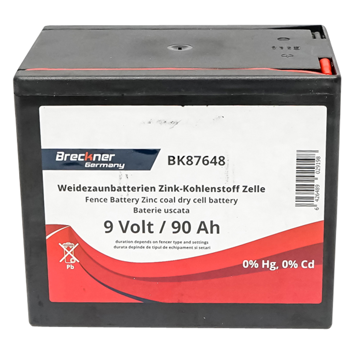 Baterie uscata (nereincarcabila) 9V 90Ah pentru gard electric Breckner Germany