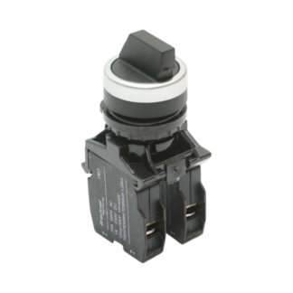 Buton selector negru cu 3 pozitii 2NO, 10A/600V AC, 1A/250V DC LA42 Breckner Germany