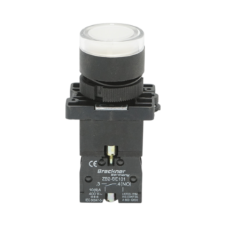 Buton indicator LED alb cu rezistenta integrata 1NO, 24V, LAY5 Breckner Germany