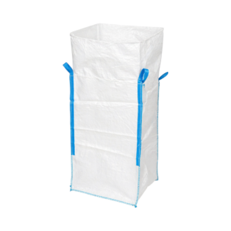Sac big bag 95x95x150cm alb, capacitate 1200kg, tip U-Panel nelaminat, fund plan, top fusta 85cm