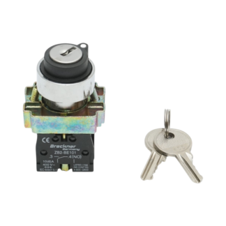 Selector 2 pozitii cu retinere si cheie 1NO+1NC, 400V/10A, LAY5-BG45 Breckner Germany