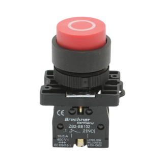 Buton comanda convex STOP rosu cu revenire 1NC, 400V/10A LAY5 Breckner Germany