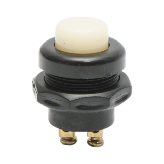 Buton pornire 12V/10A–24V/5A alb cu 2 pini universal