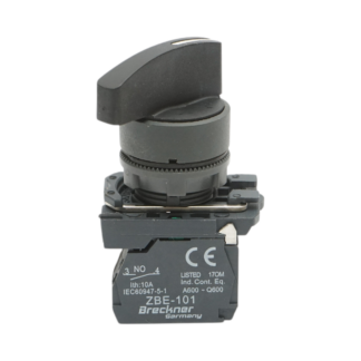 Selector 2 pozitii cu revenire negru 1NO, 240V/10A, TB5-AJ41 Breckner Germany