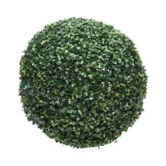 Minge decorativa artificiala verde cu frunze tip buxus 30cm