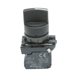 Selector 3 pozitii cu revenire negru 1NO+1NC, 24V/10A, TB5 Breckner Germany