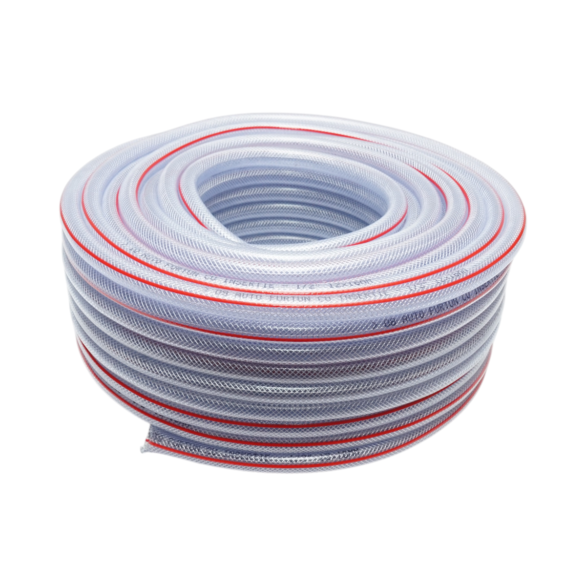 Furtun gradina PVC transparent 1/2 inch, PN7 bar, 12x16mm cu insertie textila impletita 50m/rola