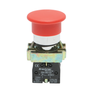 Buton comanda STOP rosu cu revenire tip ciuperca 1NC, 400V/10A, LAY5 Breckner Germany