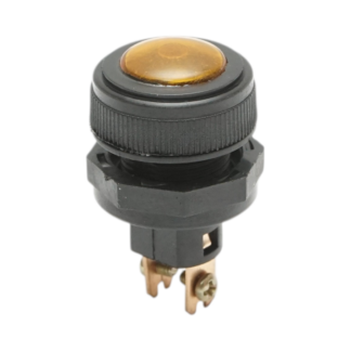 Indicator luminos galben 12V/10A–24V/5A cu 2 pini universal