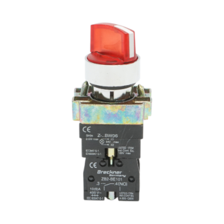 Selector 2 pozitii cu retinere si indicator semnalizare LED rosu 1NO+1NC, 24V, LAY5 Breckner Germany