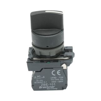Selector 2 pozitii cu revenire negru 1NO+1NC, 24V/10A, TB5 Breckner Germany