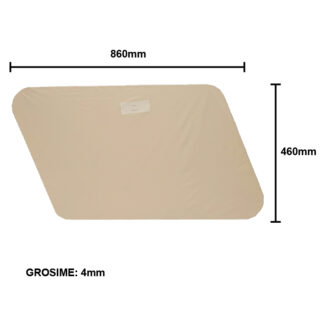 Geam 860x460x4mm lateral mobil cabina tronconica tip nou UTB U-650