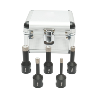 Set 5 carote diamantate 6, 8, 10, 12, 14mm, filet interior M14 pentru placi ceramice, marmura, granit Breckner Germany