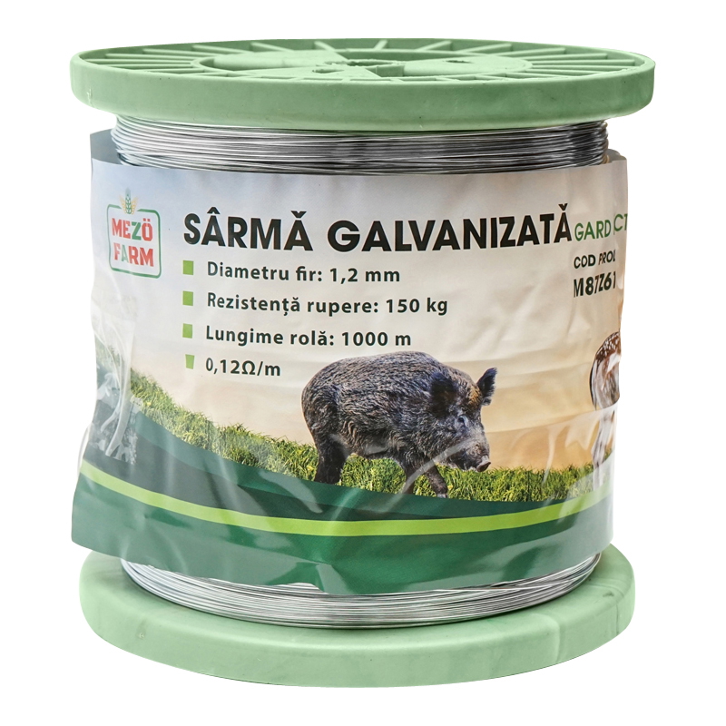 Sarma galvanizata pentru gard electric 1,2mm x 1000m Mezofarm