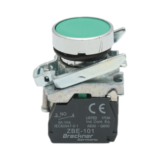 Buton comanda cu revenire verde 1NO, 10A, TB4-BA31 Breckner Germany