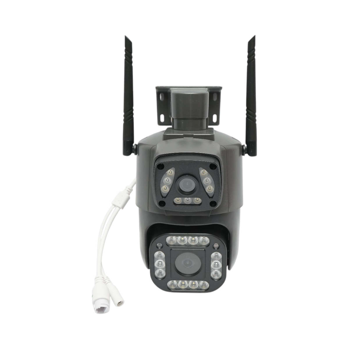 Camera de supraveghere lentila duala 4MP 1080P, P2P WIFI 2.4GHz, PTZ cu senzor de miscare, detectie umana si aplicatie V380 Pro