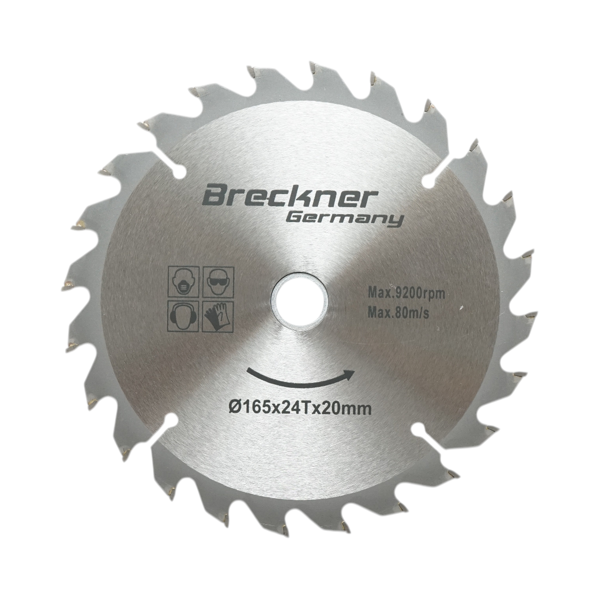 Disc circular vidia pentru lemn 165x20mm, 24 dinti, turatie maxima 9200rpm Breckner Germany