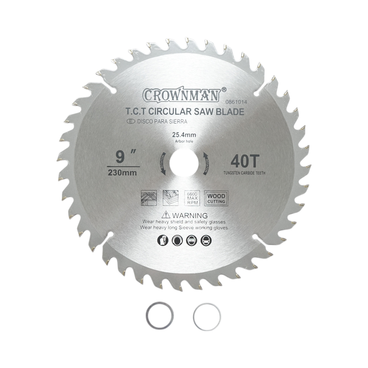Disc circular vidia pentru lemn 230x25.4mm, 40 dinti, turatie maxima 6600rpm Crownman