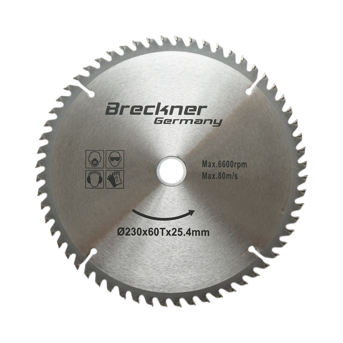 Disc circular vidia pentru lemn 230x25.4mm, 60 dinti, turatie maxima 6600rpm Breckner Germany