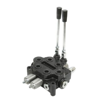 Distribuitor hidraulic cu 2 manete 150 Bar, debit 80L/min M22x1.5mm pentru Tractor Forestier si Graifer