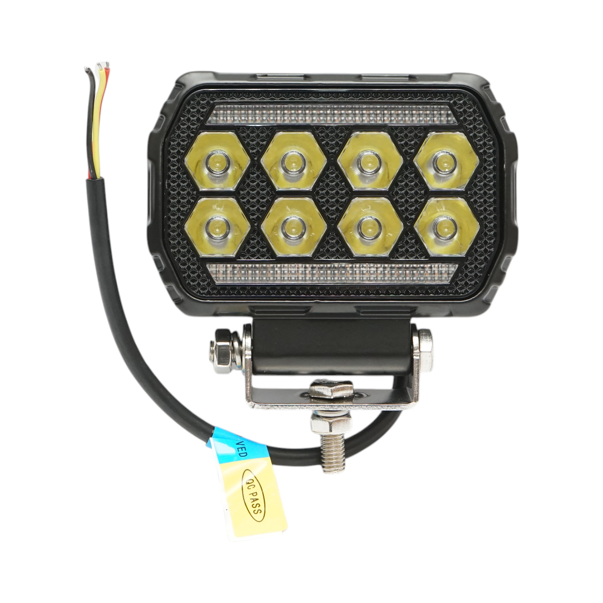 Proiector dreptunghiular LED cu DRL 9-36V, 28W alb-galben, carcasa aluminiu 112x75x45mm IP68 Breckner Germany