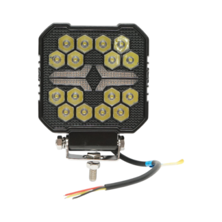 Proiector patrat LED cu DRL 9-36V, 22W alb-galben, carcasa aluminiu 107x107x33mm IP68 Breckner Germany