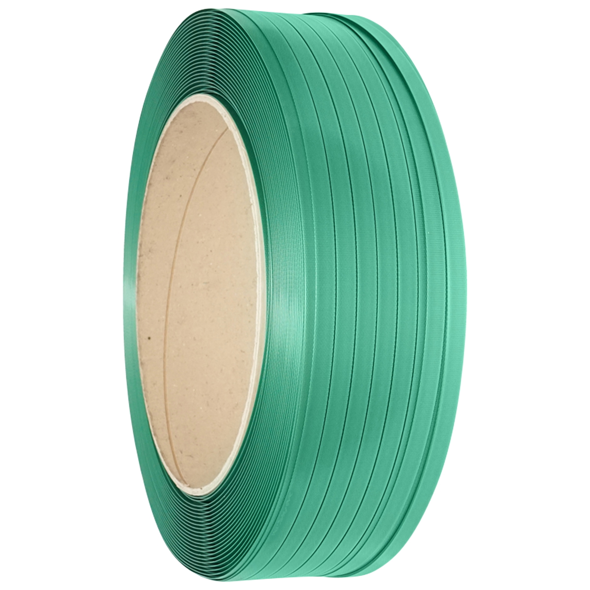 Banda de legat PET poliester, 19x1mm, verde, rola 1000m Breckner Germany
