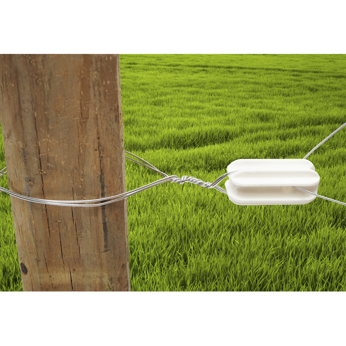 Izolator de capat, alb pentru gard electric Breckner Germany