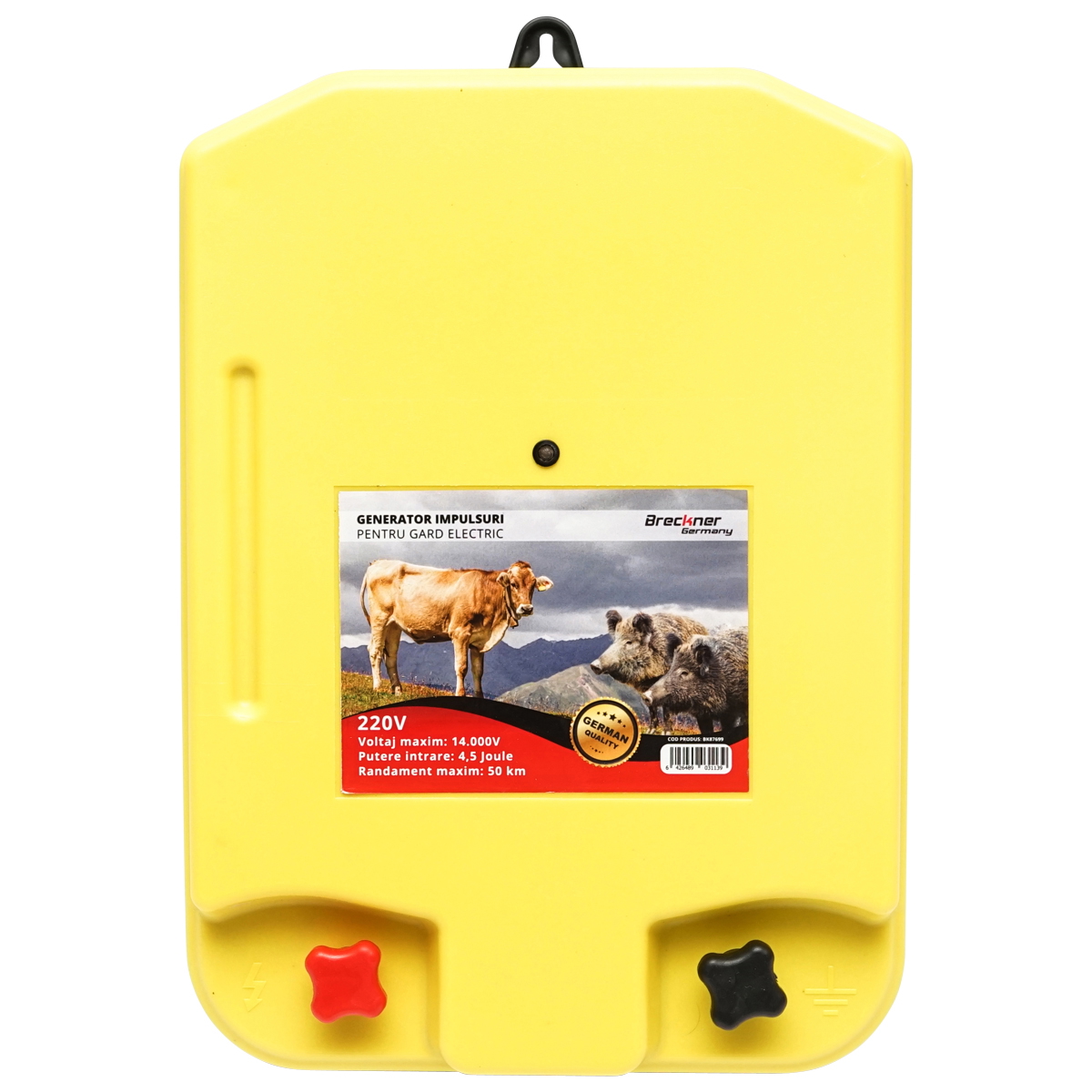 Aparat generator de impulsuri 220V 4.5 Joule, 50Km pentru gard electric Breckner Germany