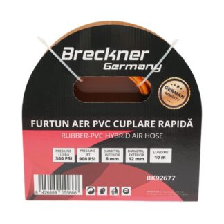 Furtun aer compresor profesional 10m din PVC si cuplare rapida universala Breckner Germany
