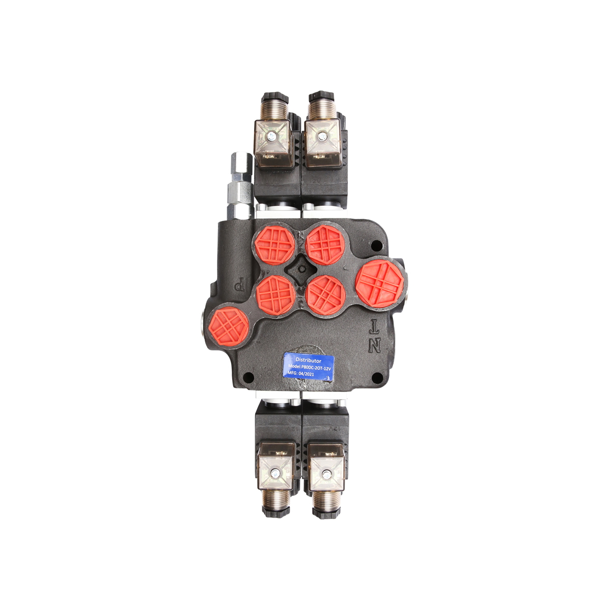 Distribuitor hidraulic P80 electromagnetic cu 2 cai, 12V Breckner Germany