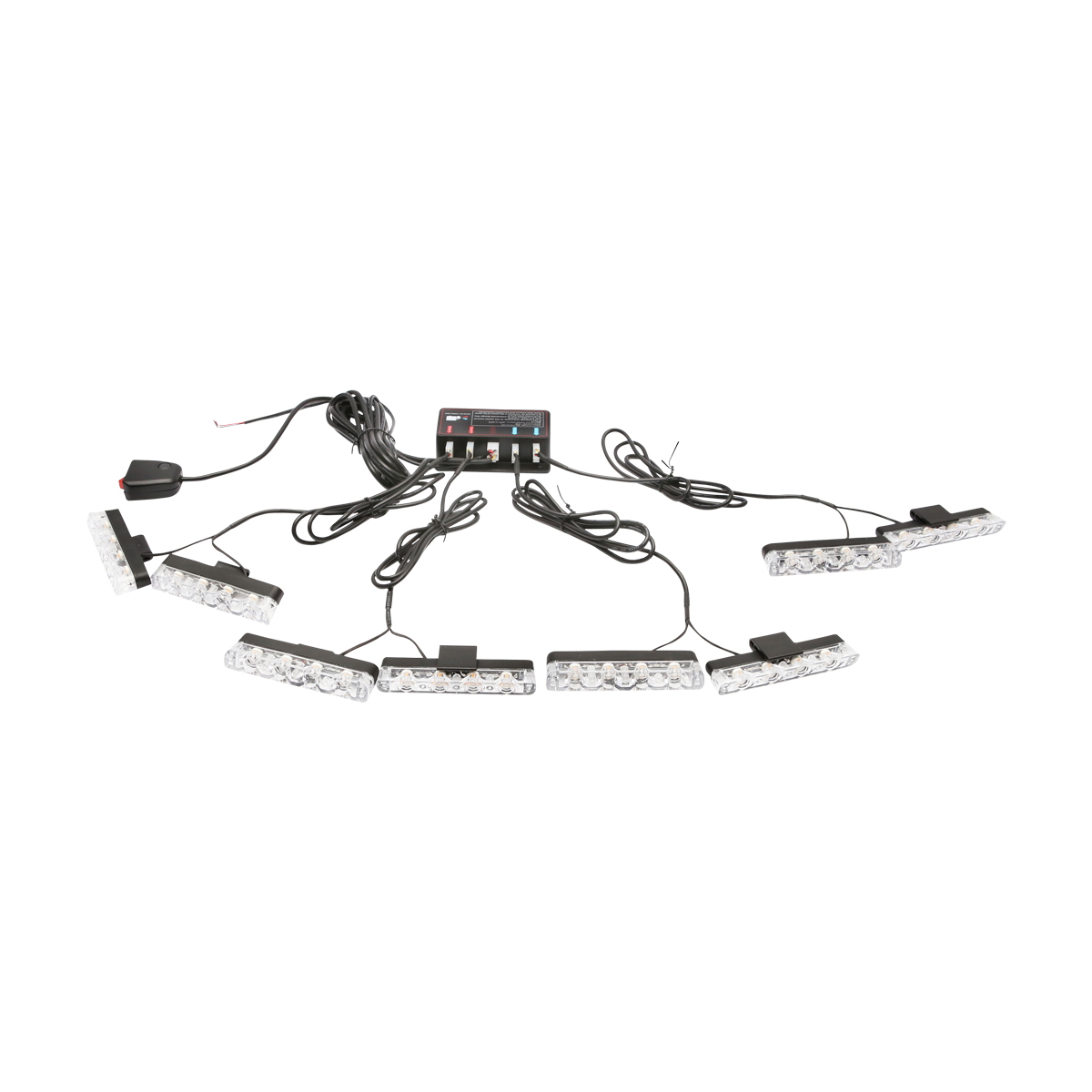 Set 8 stroboscoape cu 4 LED-uri, lumina galbena 12V Breckner Germany