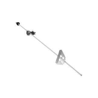 Stalp metalic 1080mm cu izolator de capat 59x33mm si izolator filetabil mijloc pentru gard electric Breckner Germany