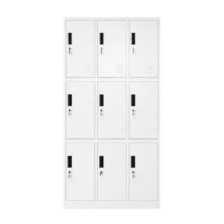 Dulap metalic tip vestiar cusetat 1800x900x450mm 3x3 cu 9 usi securizate, gri Breckner Germany