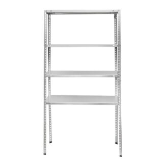 Raft metalic cu 4 polite, 147x75x30cm, 45kg/polita, montaj cu suruburi, galvanizat