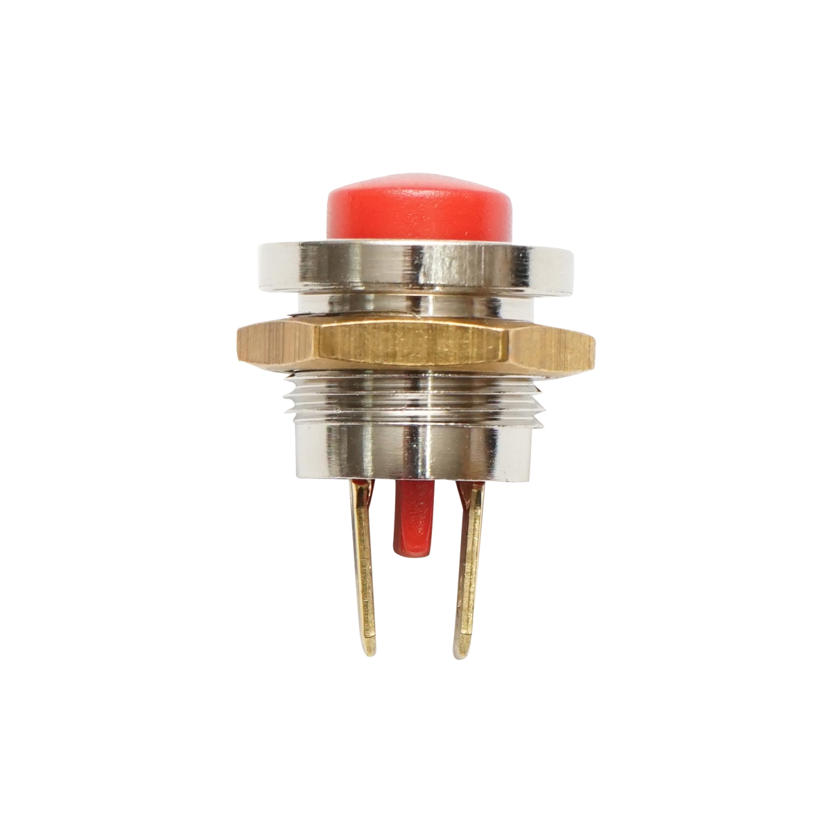Buton pornire metalic cu revenire, rosu 12-24V DC/10A, 125-250V AC/2A Breckner Germany
