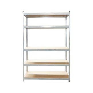 Raft metalic cu 5 polite MDF, 180x120x50cm, 300kg/polita, montaj fara suruburi, galvanizat