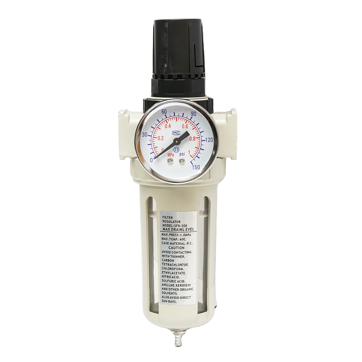 Filtru aer cu regulator de presiune max 1 Mpa, 150 psi Hoteche