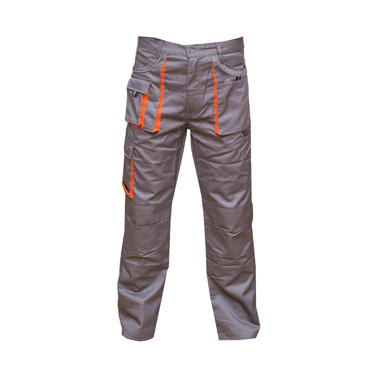 Pantaloni de lucru poliester cu bumbac 235g/m2, gri cu portocaliu marimea 54 Breckner Germany