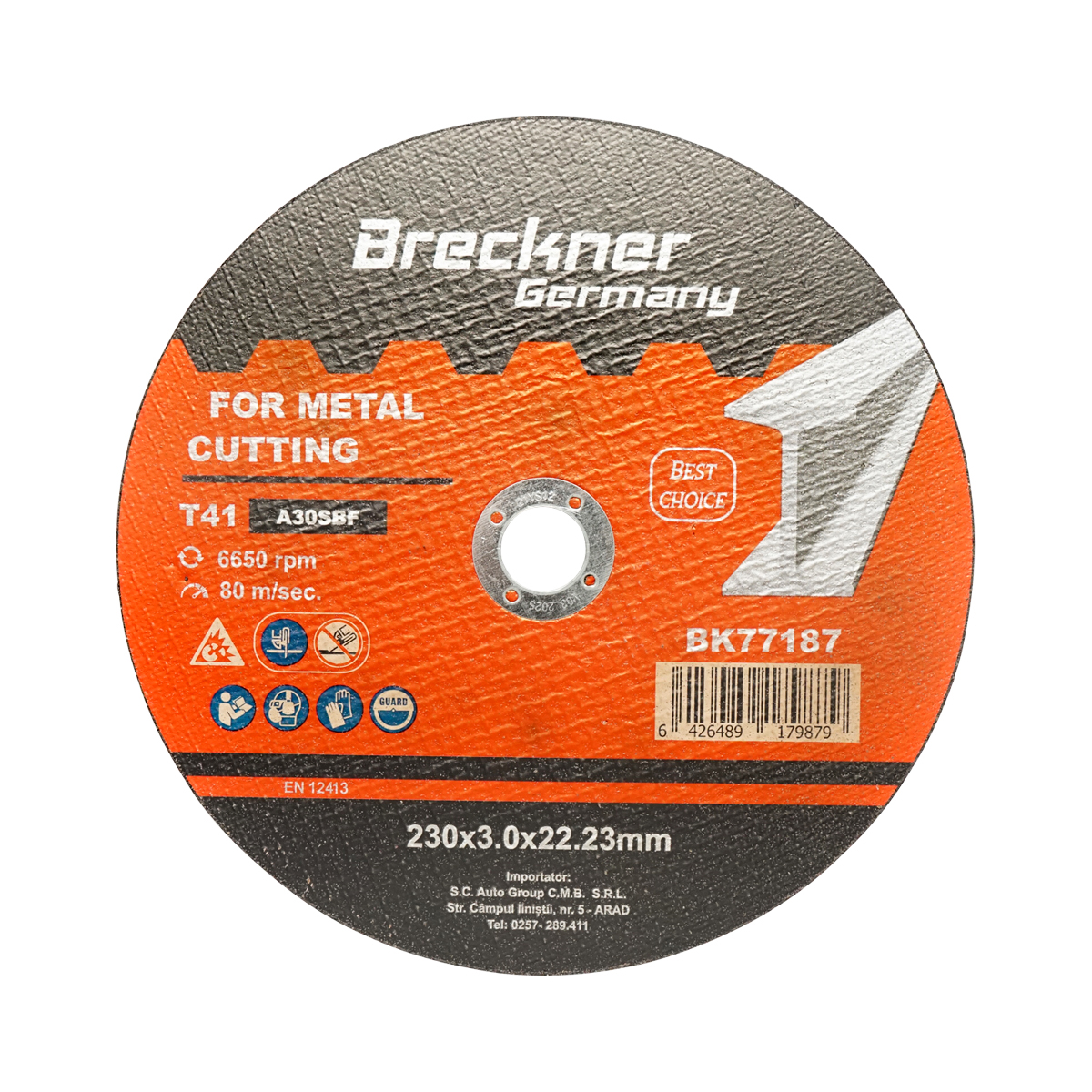 Panza disc flex pentru taiat si polizat metal T41 230x3.0x22mm Breckner Germany
