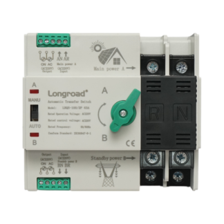 Comutator ATS 220V monofazat, separator automat de la panouri fotovoltaice la retea LRQ5-100/2P 63A Longroad